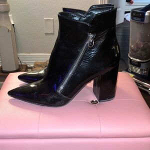 Nine West Shiny Black Heeled Boots